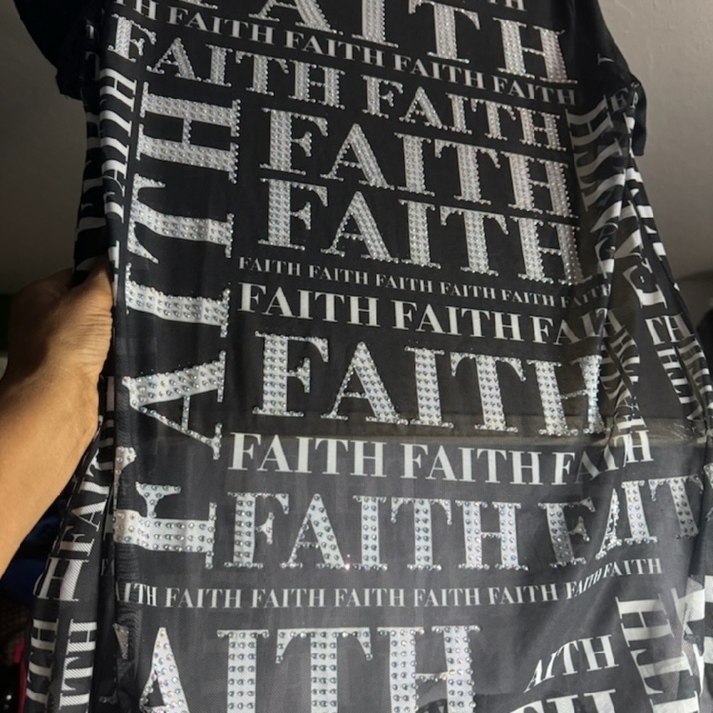 Faith Black and White Graphic Top